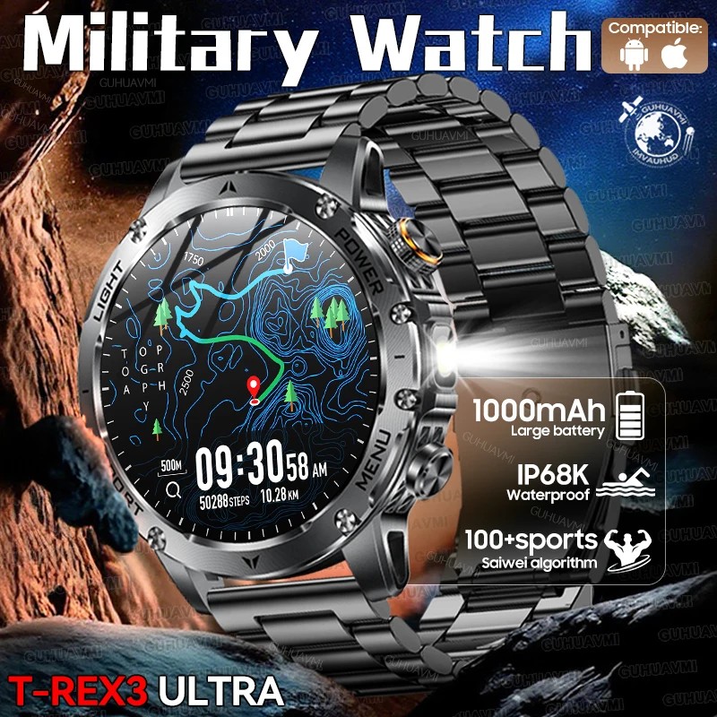 2025New ߿  1000mAh HD AMOLED SmartWatch   ƮϽ LED  5ATM   ȭ Smartwatch